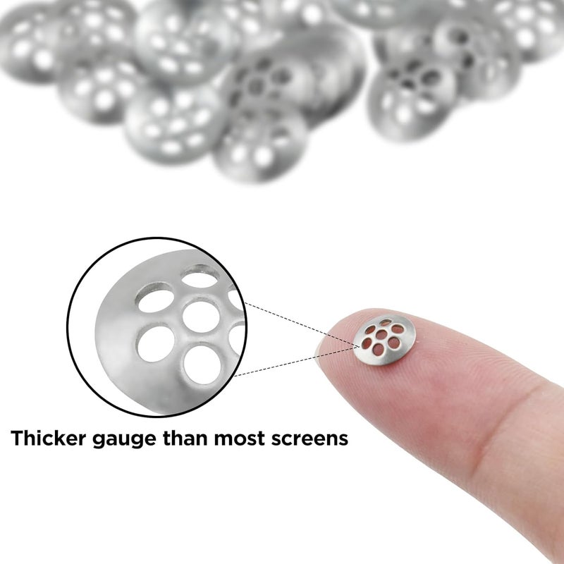 MARRTEUM 30 Pcs Pipe Screen Filters, Diameter 0.313'' (8mm) Stainless Steel Reusable Small Filter in Concave Shape with 7 Holes - Image 5